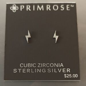 Primrose Sterling Silver Lightning Bolt Earrings